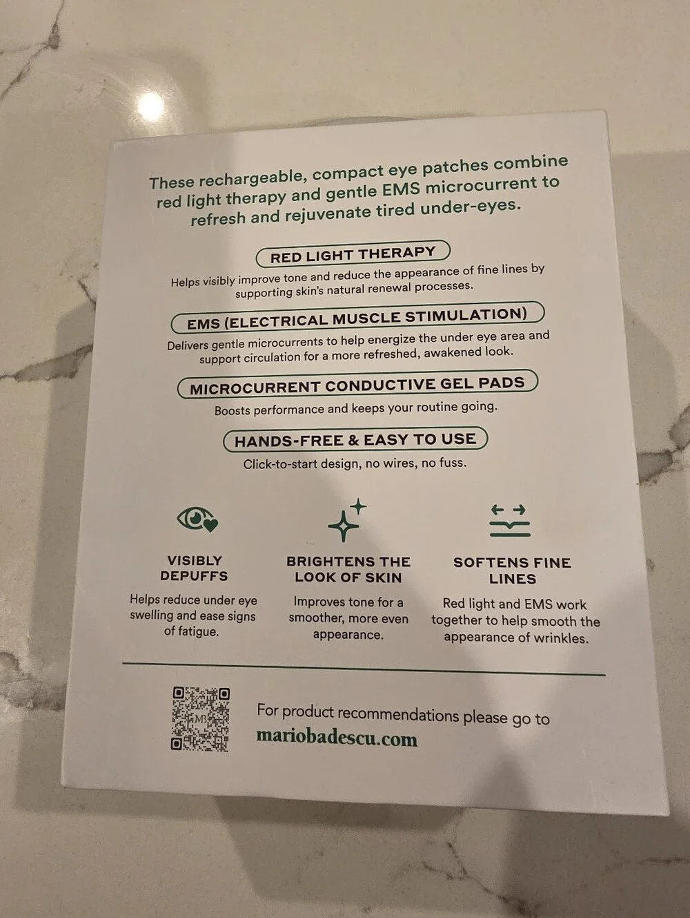 Brand NEW Mario Badescu Red Light + EMS Under Eye Patches